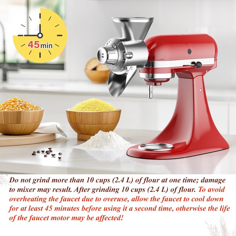 Cofun Grain Mill Attachment for Kitchenaid Stand Mixer, Flour Mill for Kitchenaid, Fit for Non-Oily Dry Grain Corn, Coffee Bean, Buckwheat, Oats, Millet, Wheat, Flour Mill Attachment by - Image 4